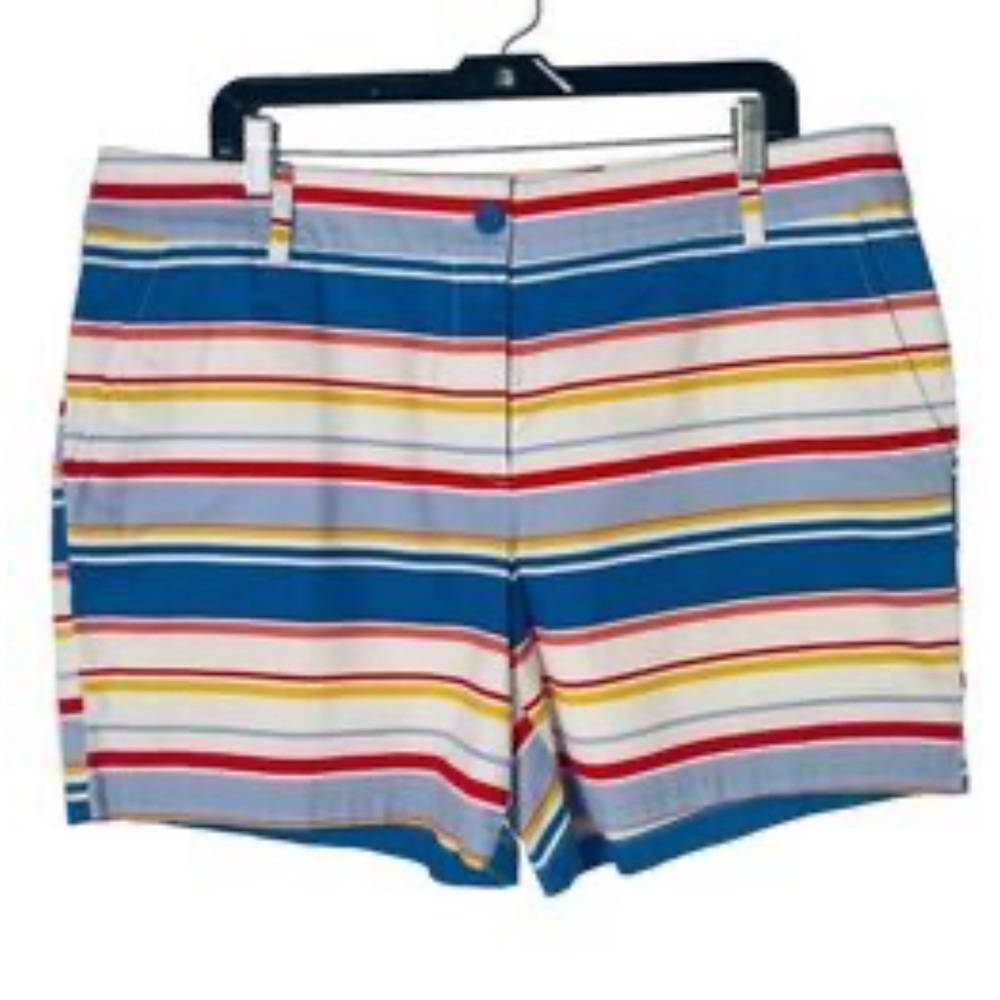 Loft‎ by Ann Taylor Preppy Multi-Color 6” inseam rainbow Stripe Short Size 10